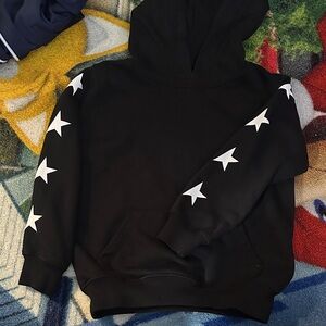 Golden Goose Kids Black Hoodie with White Stars
